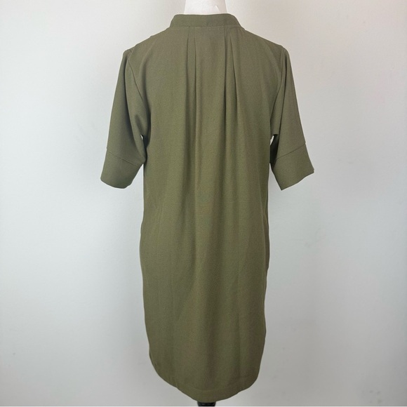 Bobeau Olive Green Tunic Top Sz S Short Sleeve Stretch Blouse - Picture 5 of 10